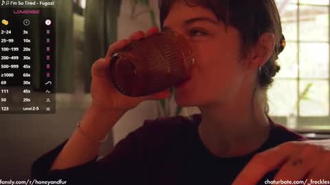 Snapshot of _freckles chatting on February 12, 2025, 10:26 pm Jacqui Queen goddess motorcycle mozzarella Jaq next livestream see bio online show from February 12, 2025, 10:26 pm