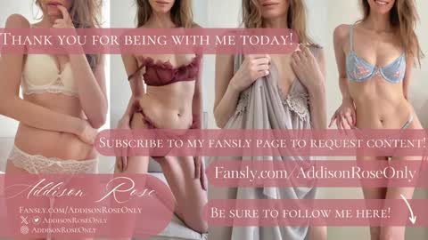 Snapshot of addieroseone chatting on December 16, 2024, 5:27 am Addison Rose I am currently away for the holiday weekend. Streams start again on 1242024. Enjoy the holiday online show from December 16, 2024, 5:27 am