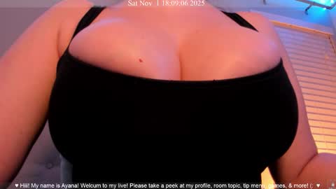 Snapshot of ayanadelatorre chatting on November 2, 2025, 1:08 am Ayana Delatorre online show from November 2, 2025, 1:08 am