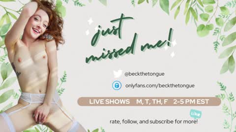 Snapshot of beckthetongue chatting on January 23, 2025, 3:05 am Beck the tongue online show from January 23, 2025, 3:05 am
