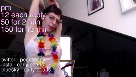 Snapshot of carlypearls chatting on January 22, 2025, 4:12 pm Carly Pearls online show from January 22, 2025, 4:12 pm