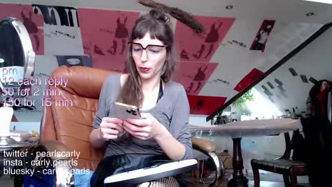 Snapshot of carlypearls chatting on January 29, 2025, 12:56 pm Carly Pearls online show from January 29, 2025, 12:56 pm