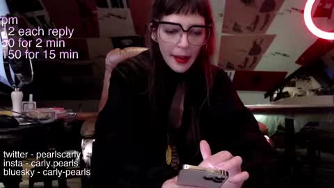 Snapshot of carlypearls chatting on January 30, 2025, 6:46 am Carly Pearls online show from January 30, 2025, 6:46 am