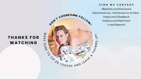 Snapshot of island_peach chatting on April 19, 2026, 2:05 pm Lou Peaches online show from April 19, 2026, 2:05 pm