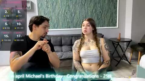 Snapshot of miley_and_michael chatting on April 19, 2026, 6:10 pm Miley and Michael online show from April 19, 2026, 6:10 pm