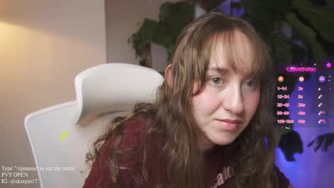 Snapshot of skarpio17 chatting on February 23, 2025, 2:18 am Im Scarlett ONLINE 5pm-10pm NYC time online show from February 23, 2025, 2:18 am