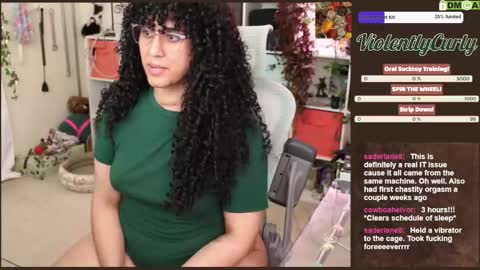 Snapshot of violentlycurly chatting on October 21, 2025, 10:21 pm Curly the Coin Operated Toy online show from October 21, 2025, 10:21 pm