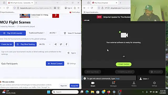Snapshot of Stayinalive1992 chatting on January 6, 2026, 2:26 am Stayinalive1992 online show from January 6, 2026, 2:26 am