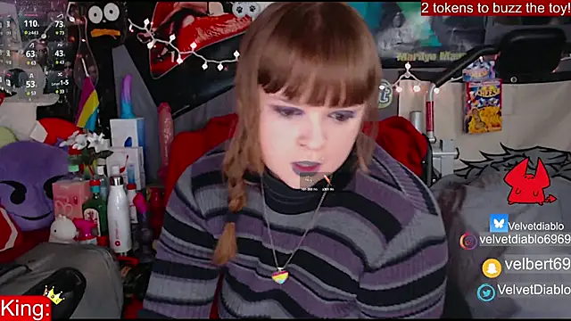 Snapshot of VelvetDiablo chatting on January 23, 2025, 1:08 am VelvetDiablo online show from January 23, 2025, 1:08 am