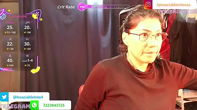 LaInsaciableIntensa online show from May 17, 2026, 12:08 am