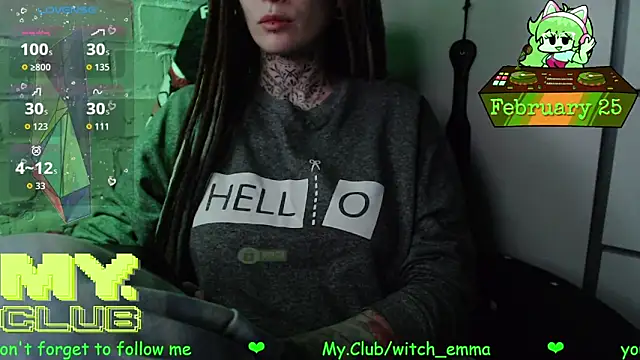 Witch Emma online show from February 25, 2026, 7:56 pm